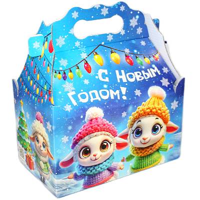 Сладкий новогодний подарок в картонной упаковке весом 850 грамм в Юрьеве-Польском