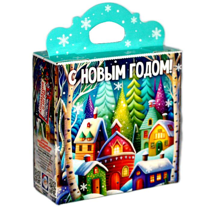 Сладкий новогодний подарок в картонной упаковке весом 650 грамм в Юрьеве-Польском